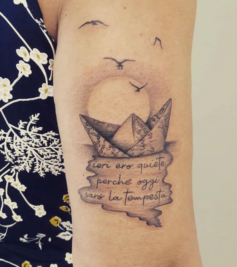 30 Unique Paper Boat Tattoos You Must Try