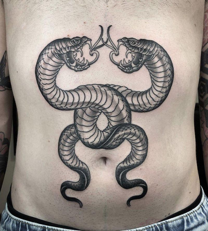 30 Cool Two Snakes Tattoos You Will Love