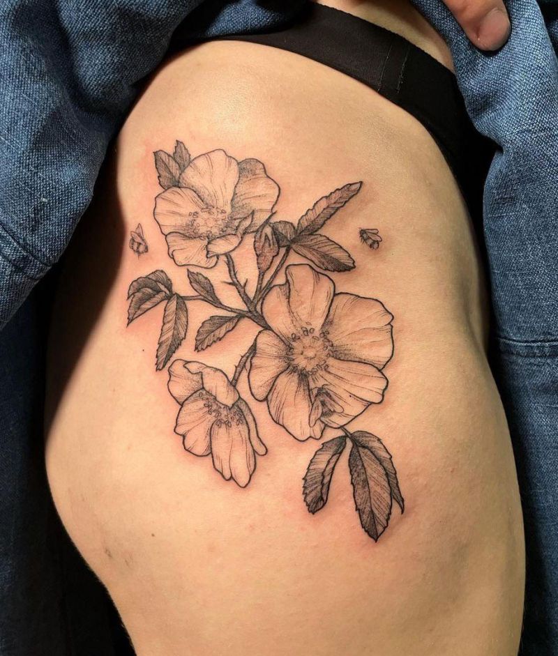 30 Unique Wild Rose Tattoos to Inspire You