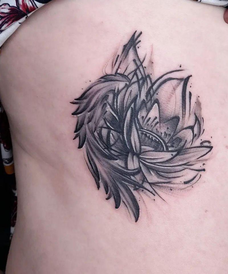 30 Unique Black Lotus Tattoos You Must Love