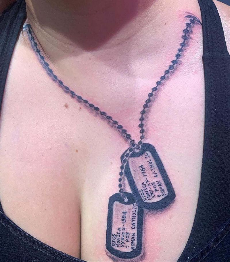 30 Unique Dog Tag Tattoos You Can Copy