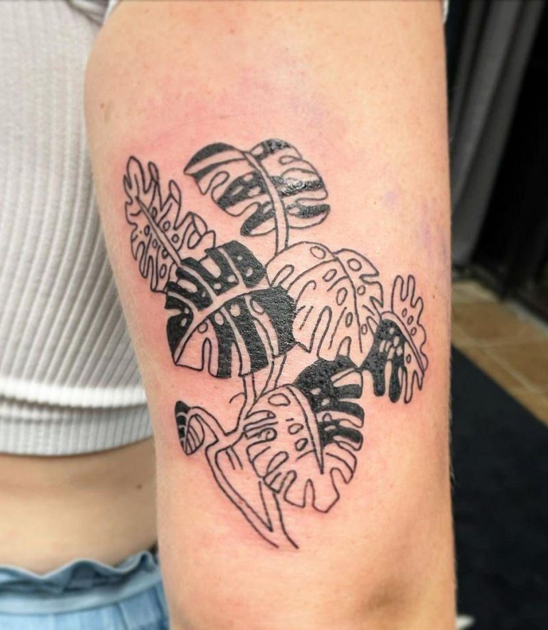 30 Unique Monstera Tattoos You Must Love