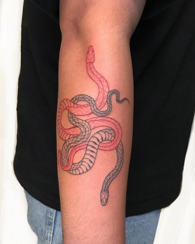 30 Cool Two Snakes Tattoos You Will Love