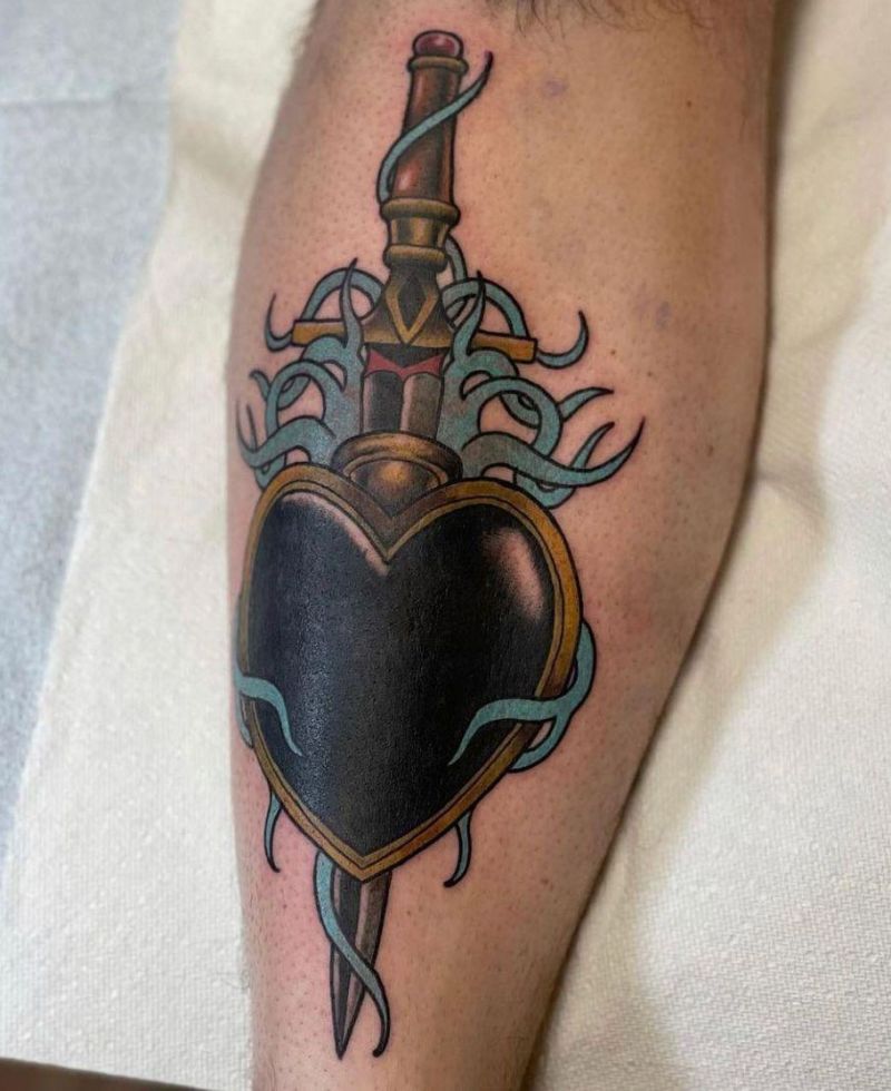 30 Unique Black Heart Tattoos You Can Copy