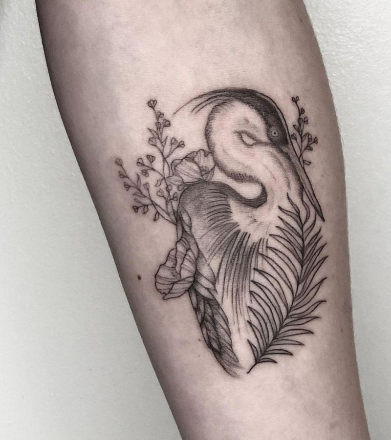 30 Pretty Blue Heron Tattoos You Must Love