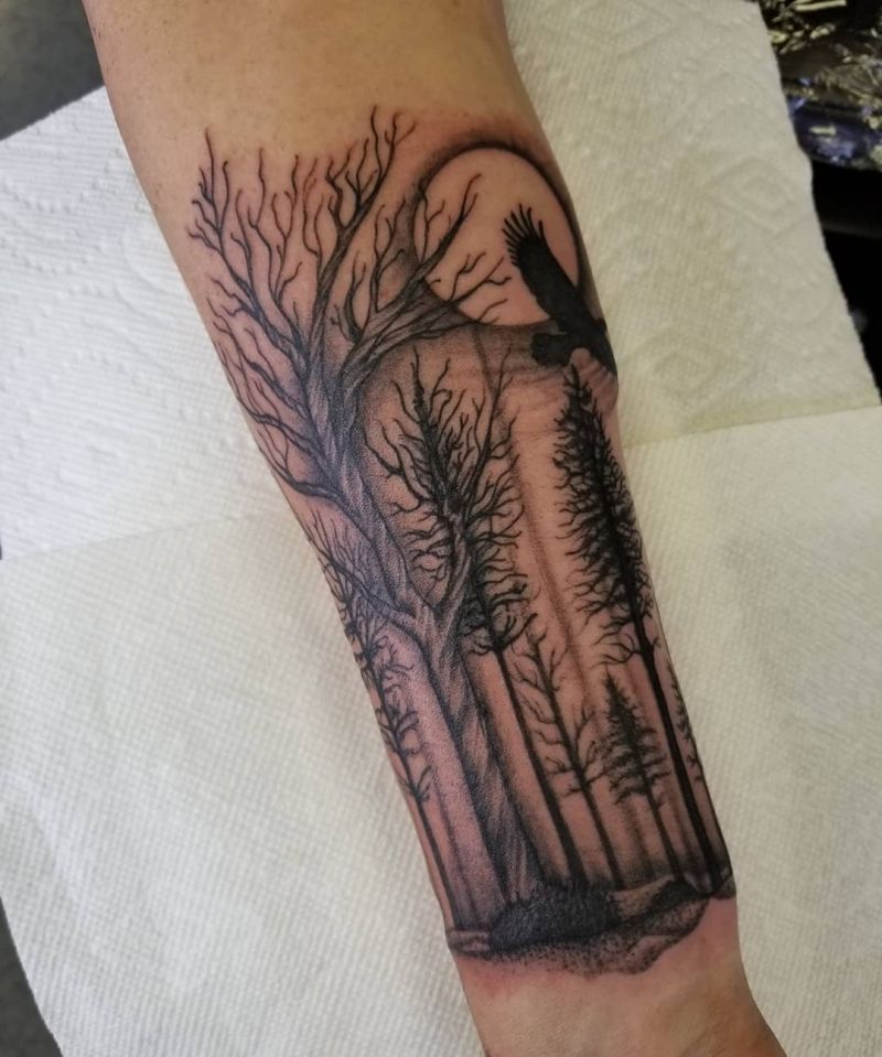 30 Pretty Treeline Tattoos to Inspire You