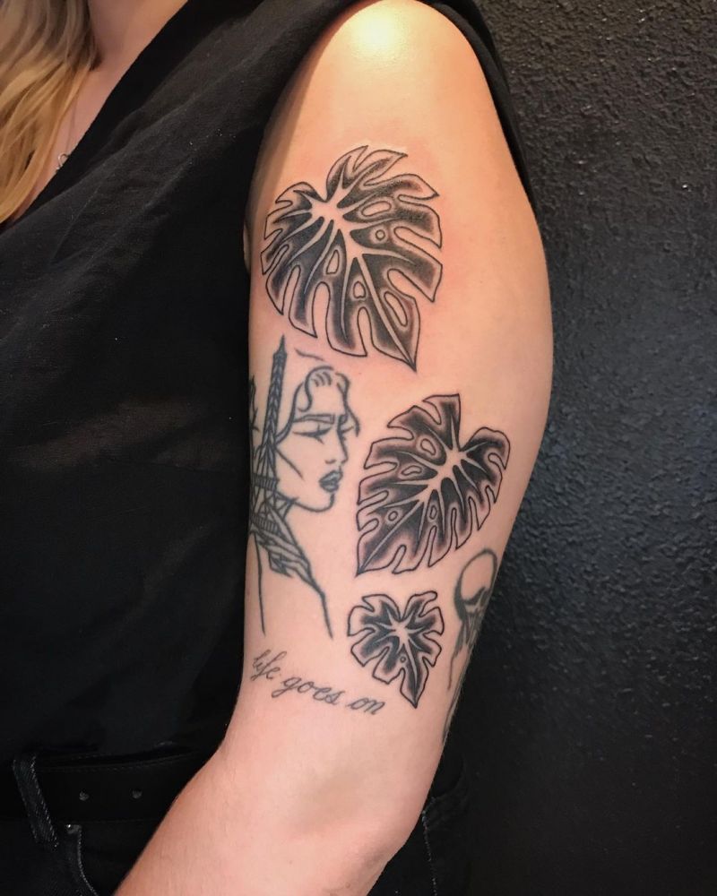 30 Unique Monstera Tattoos You Must Love