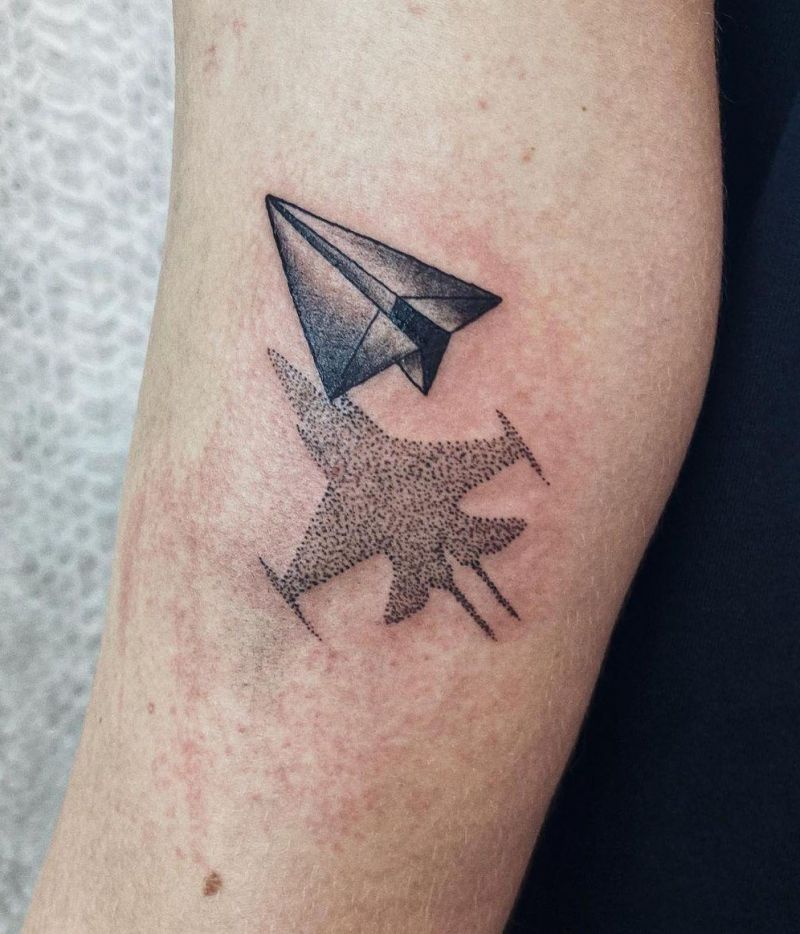 30 Unique Paper Plane Tattoos You Can Copy