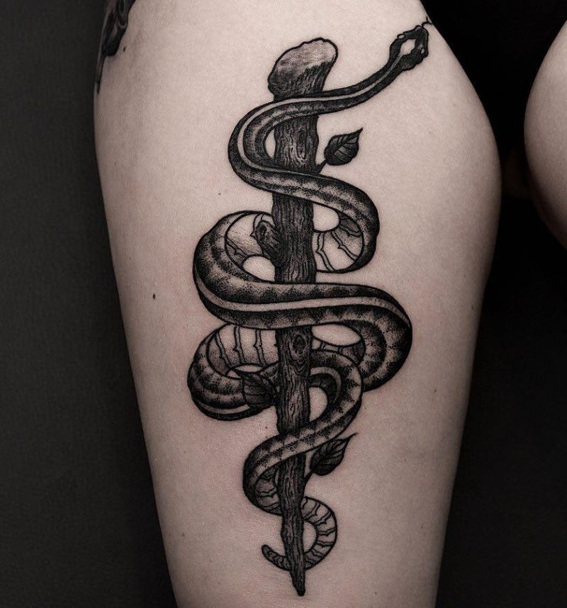 30 Unique Asclepius Tattoos You Must See