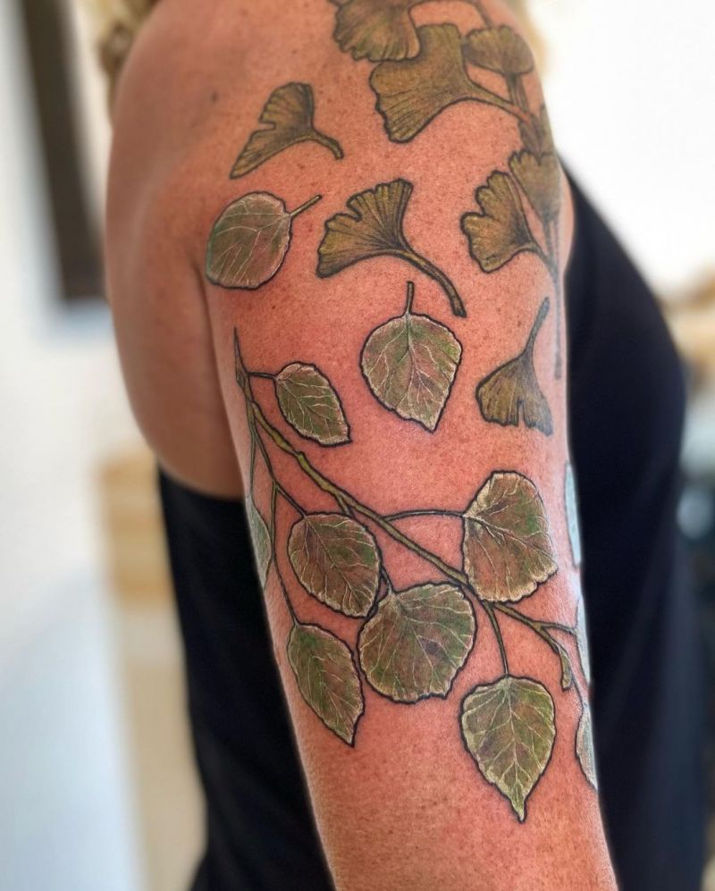 30 Perfect Aspen Leaf Tattoos Make You Attractive