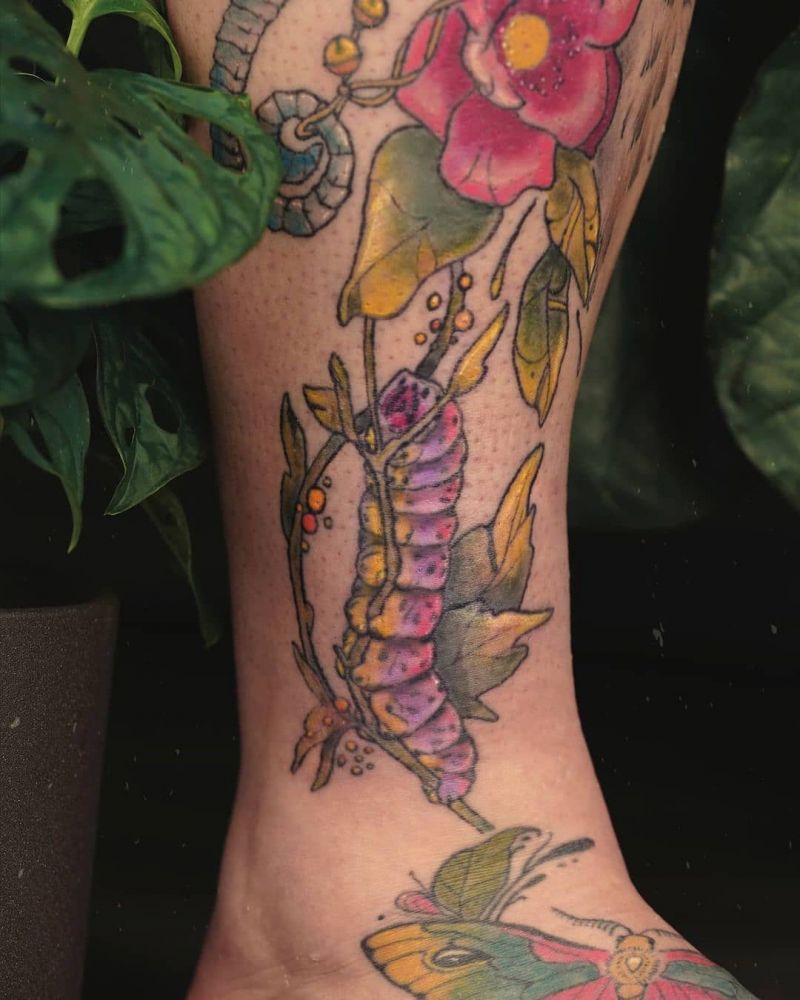 30 Pretty Caterpillar Tattoos You Will Love