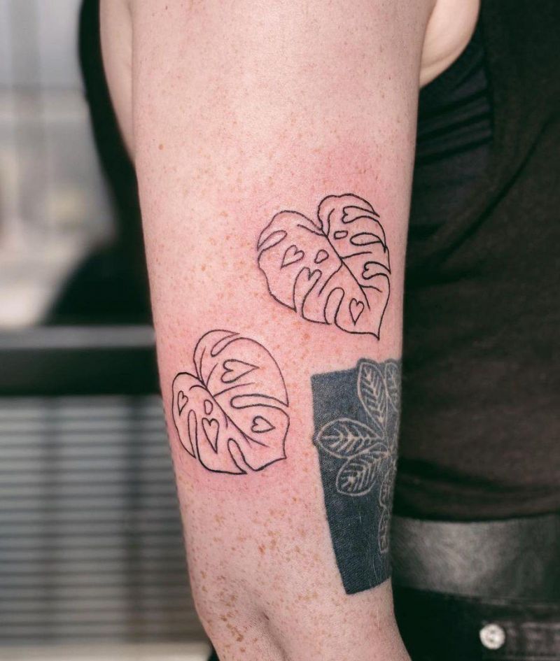 30 Unique Monstera Tattoos You Must Love