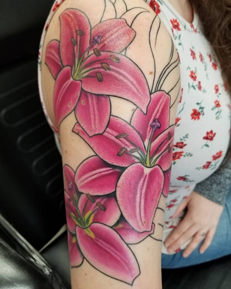 30 Elegant Stargazer Lily Tattoos You Will Love