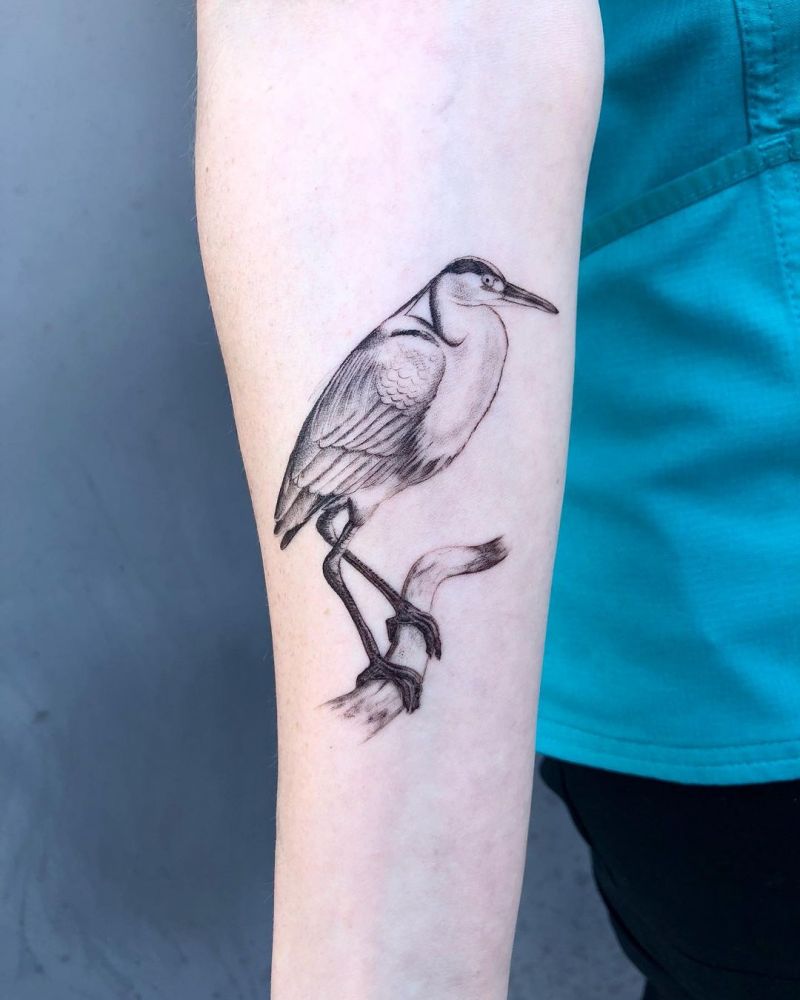 30 Pretty Blue Heron Tattoos You Must Love