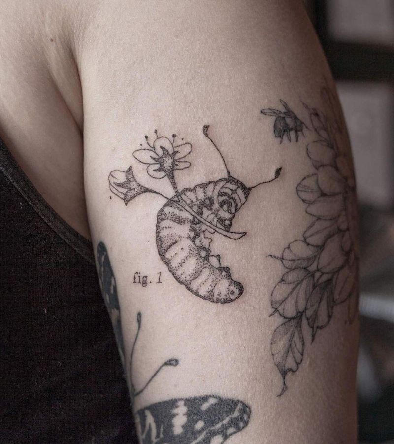 30 Pretty Caterpillar Tattoos You Will Love