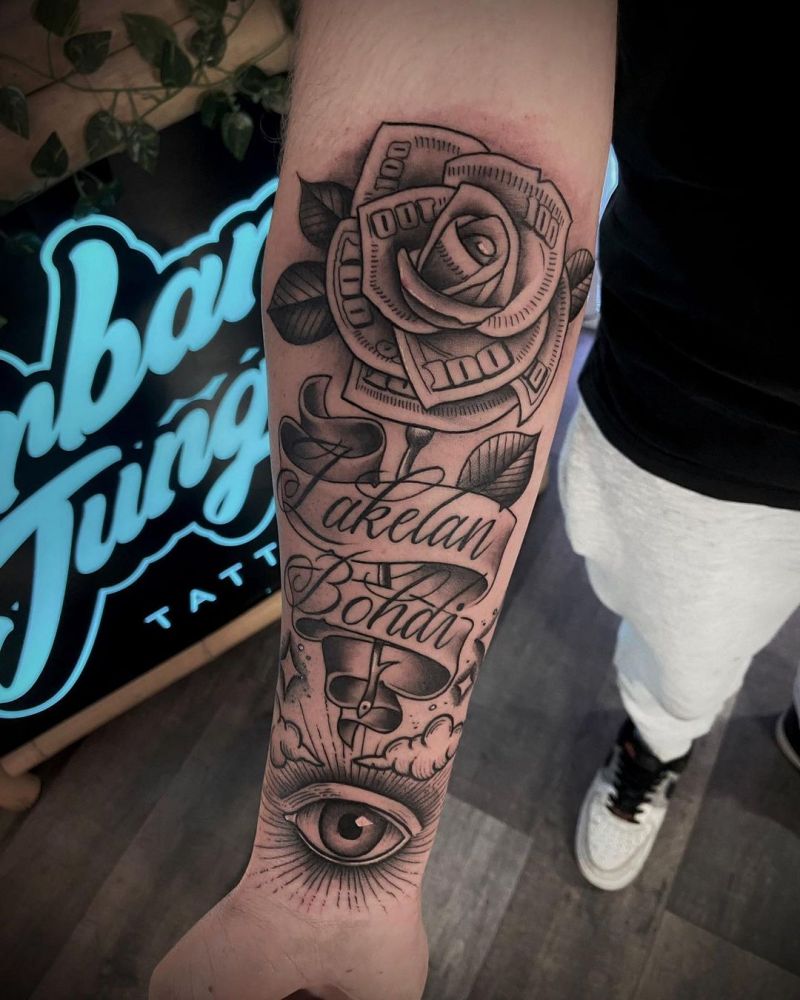 30 Unique Money Rose Tattoos You Must Try