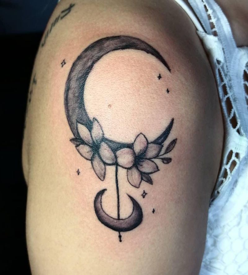 30 Pretty Moon Flower Tattoos You Will Love