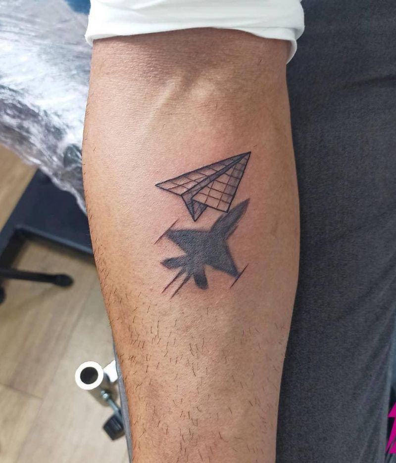 30 Unique Paper Plane Tattoos You Can Copy