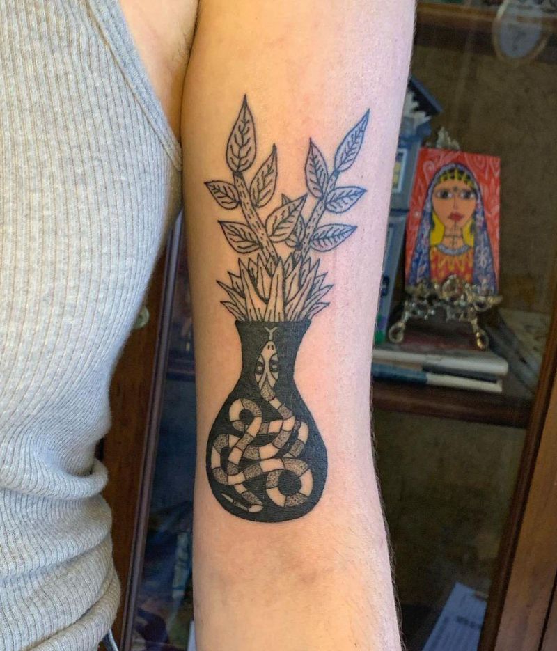 30 Unique Potted Plant Tattoos For Your Next Ink