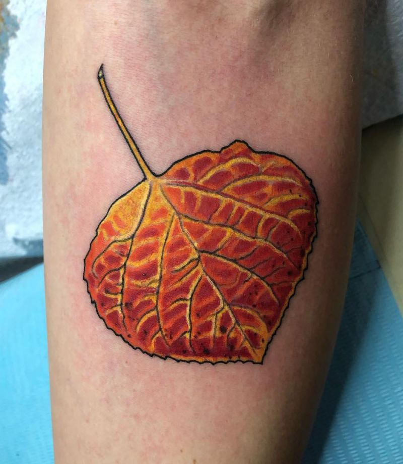 30 Perfect Aspen Leaf Tattoos Make You Attractive