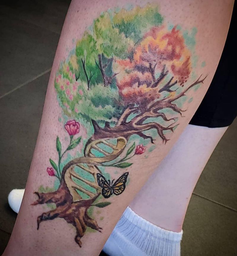 30 Unique DNA Tree Tattoos You Can Copy