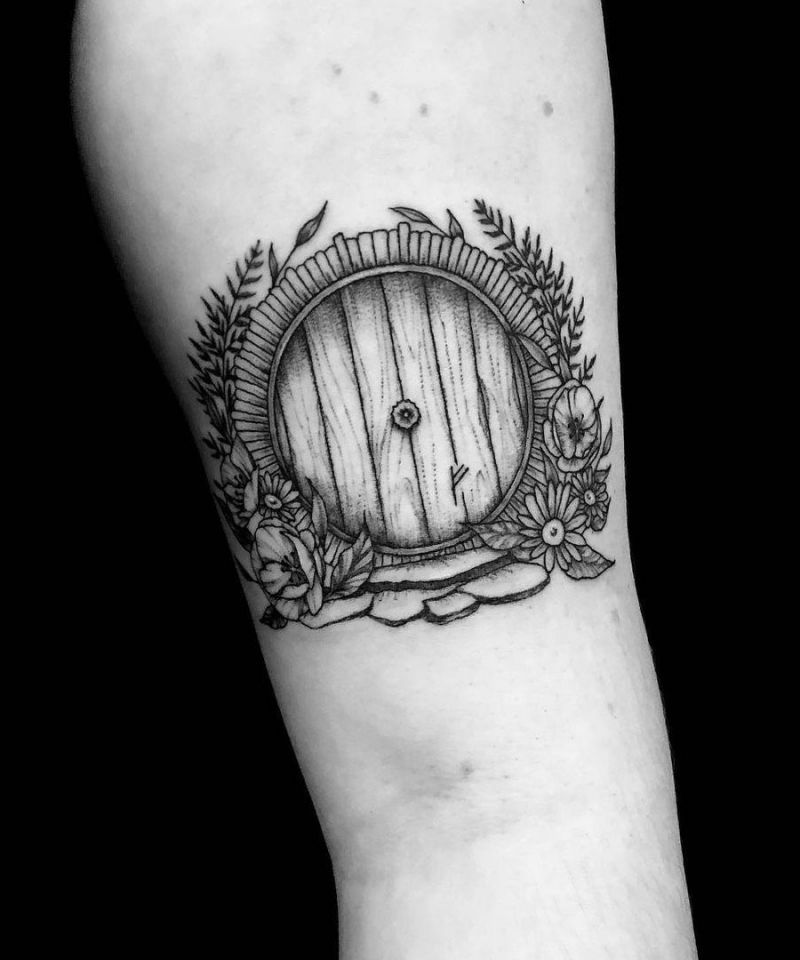 30 Unique Hobbit Door Tattoos You Can Copy