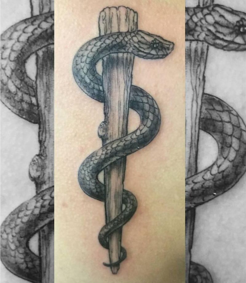 30 Unique Asclepius Tattoos You Must See