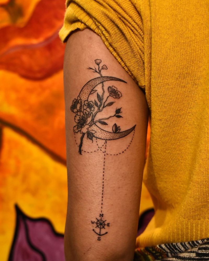 30 Pretty Moon Flower Tattoos You Will Love