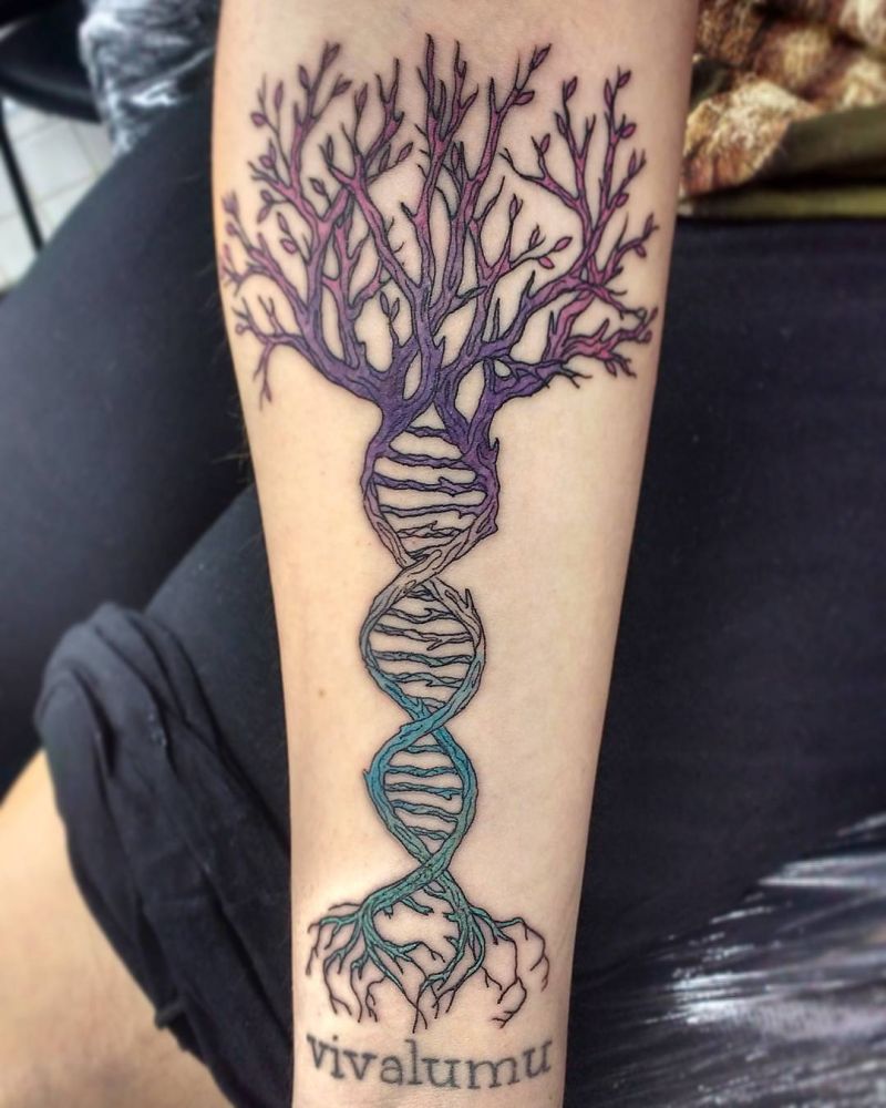 30 Unique DNA Tree Tattoos You Can Copy