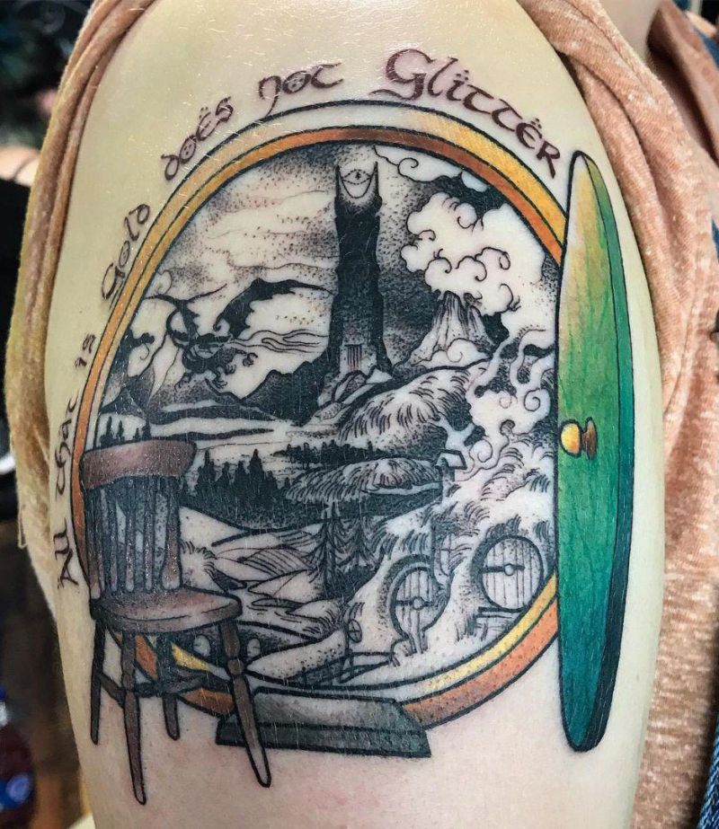 30 Unique Hobbit Door Tattoos You Can Copy