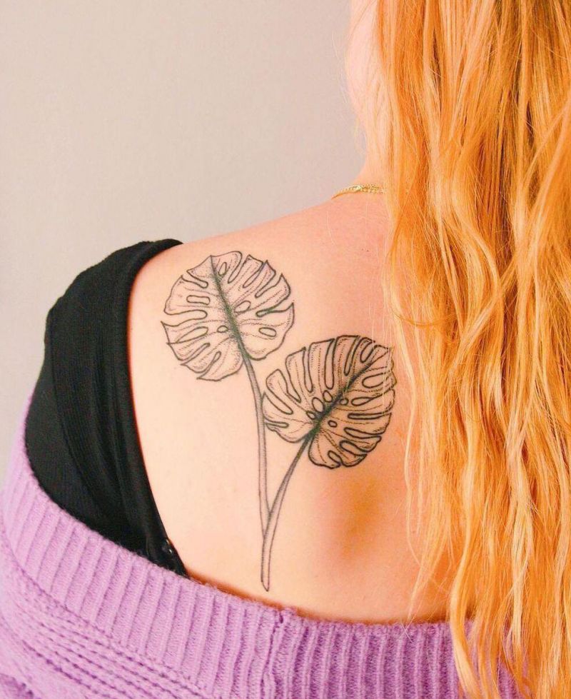 30 Unique Monstera Tattoos You Must Love