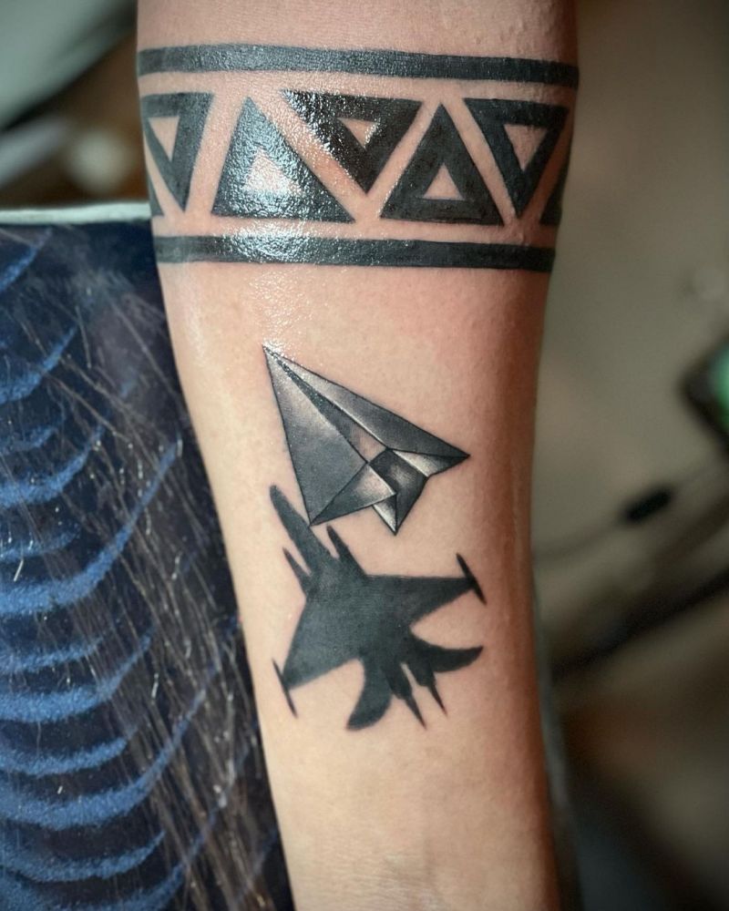 30 Unique Paper Plane Tattoos You Can Copy