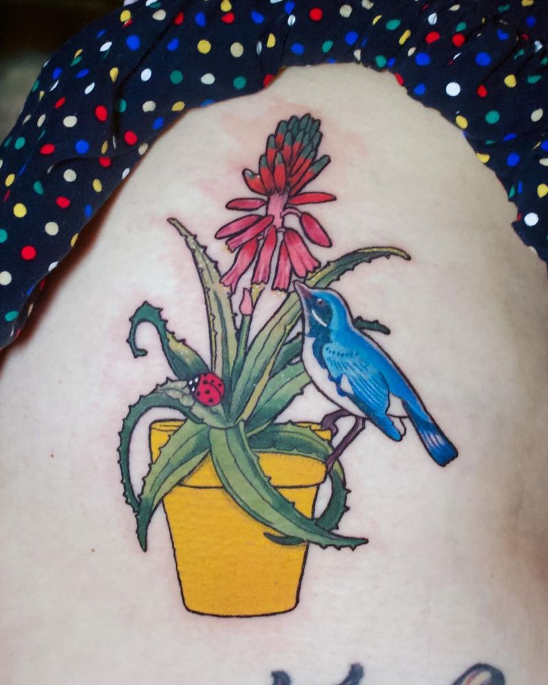 30 Unique Potted Plant Tattoos For Your Next Ink