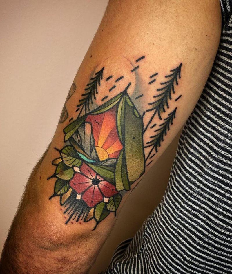 30 Pretty Tent Tattoos You Must Love