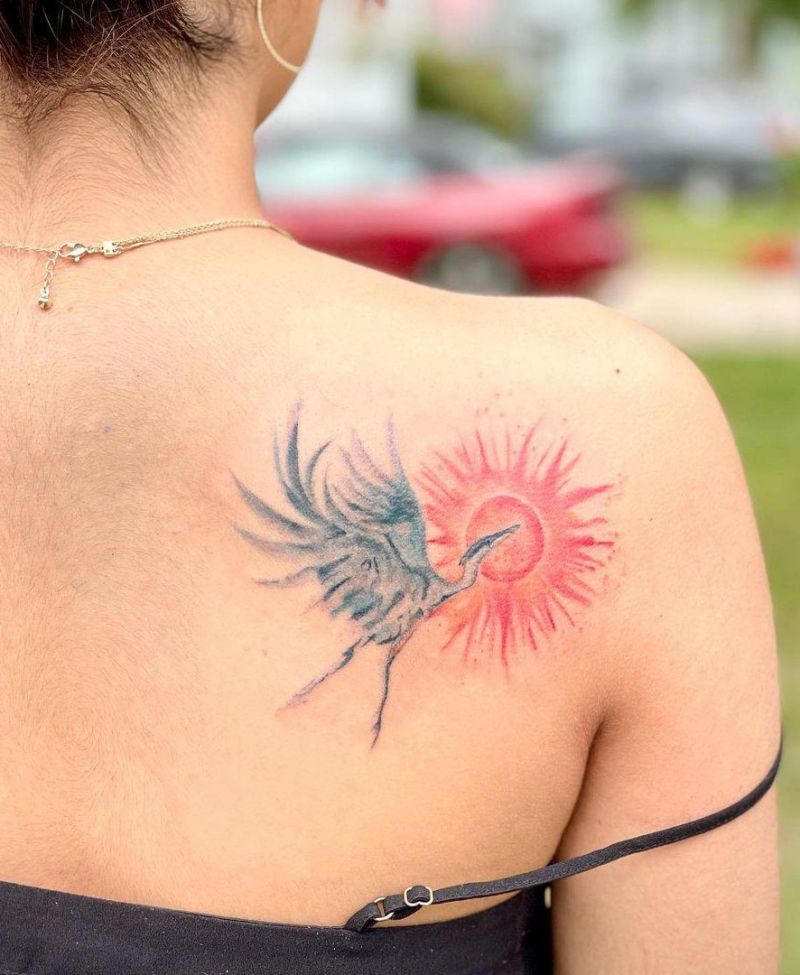 30 Pretty Blue Heron Tattoos You Must Love