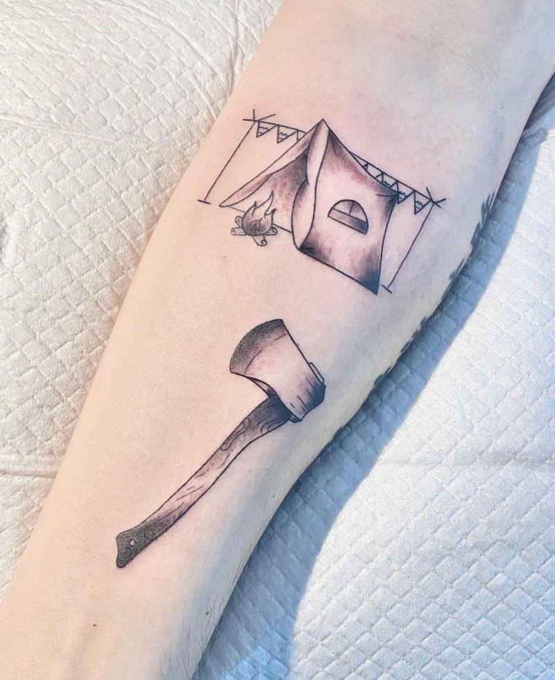 30 Pretty Tent Tattoos You Must Love