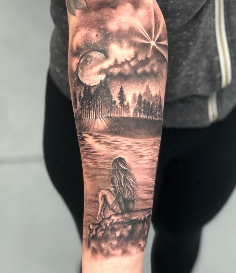 30 Pretty Treeline Tattoos to Inspire You