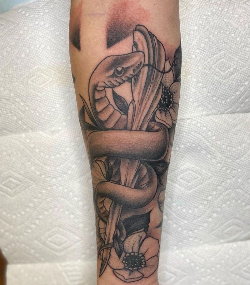 30 Unique Asclepius Tattoos You Must See