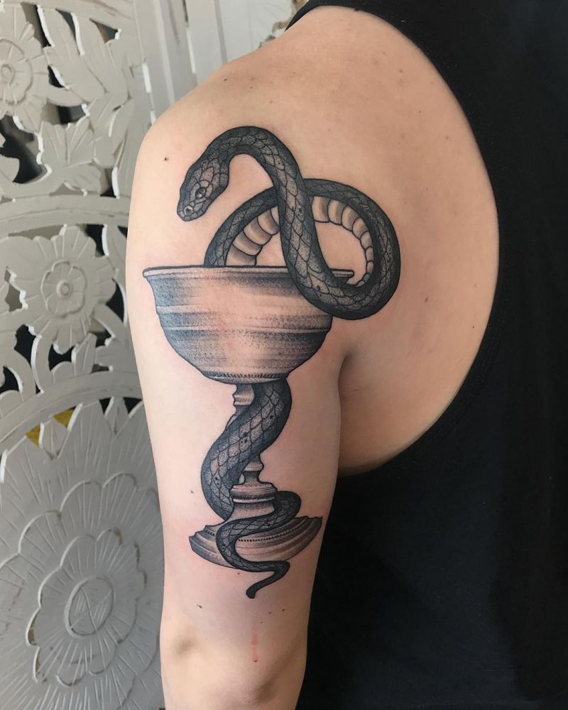 10+ Cool Bowl of Hygieia Tattoos You Will Love