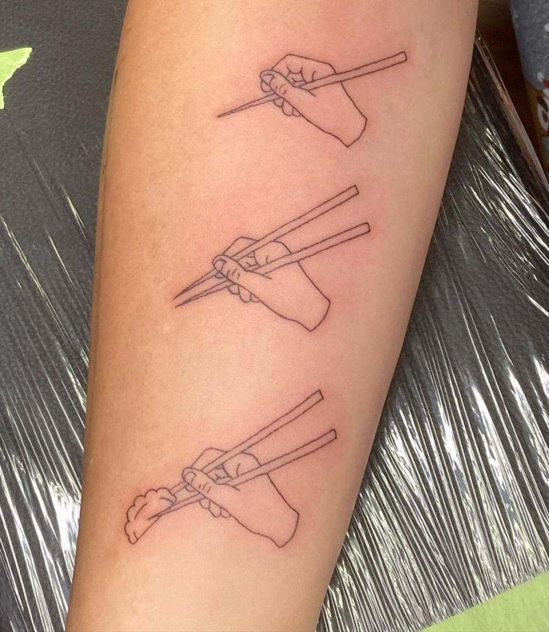 30 Unique Chopstick Tattoos You Must See