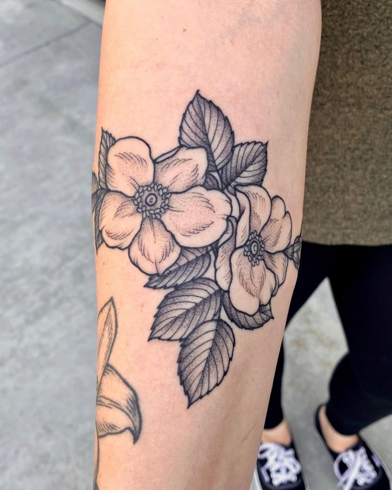 30 Unique Wild Rose Tattoos to Inspire You