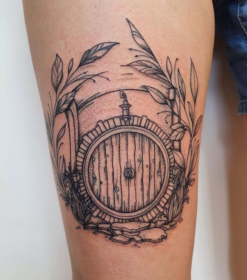 30 Unique Hobbit Door Tattoos You Can Copy