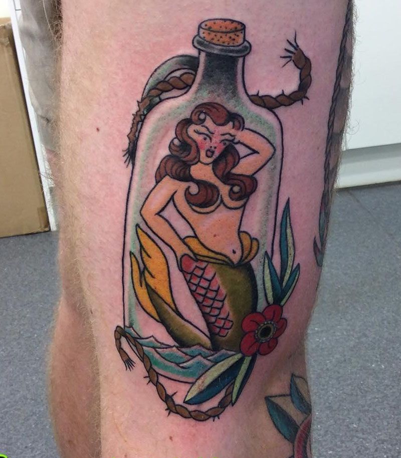 10 Cool Mermaid In A Bottle Tattoos You Must Love