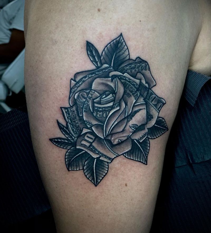 30 Unique Money Rose Tattoos You Must Try