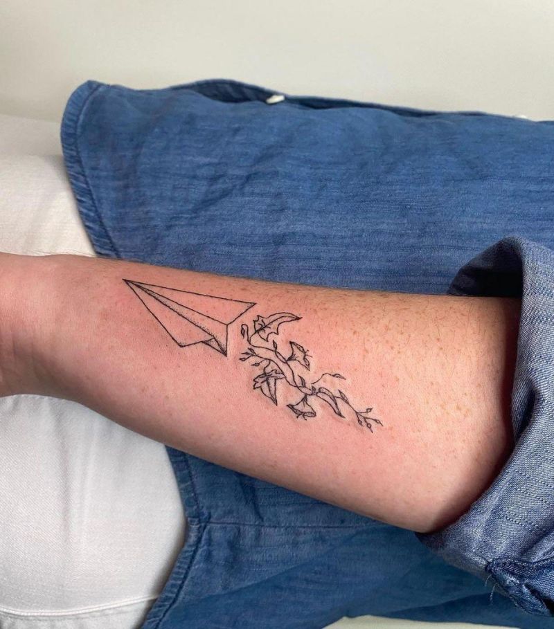 30 Unique Paper Plane Tattoos You Can Copy