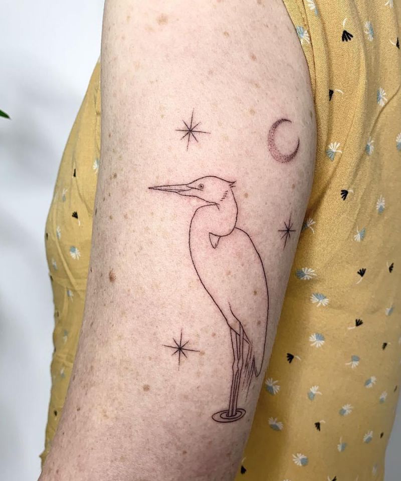 30 Pretty Egret Tattoos You Must Love