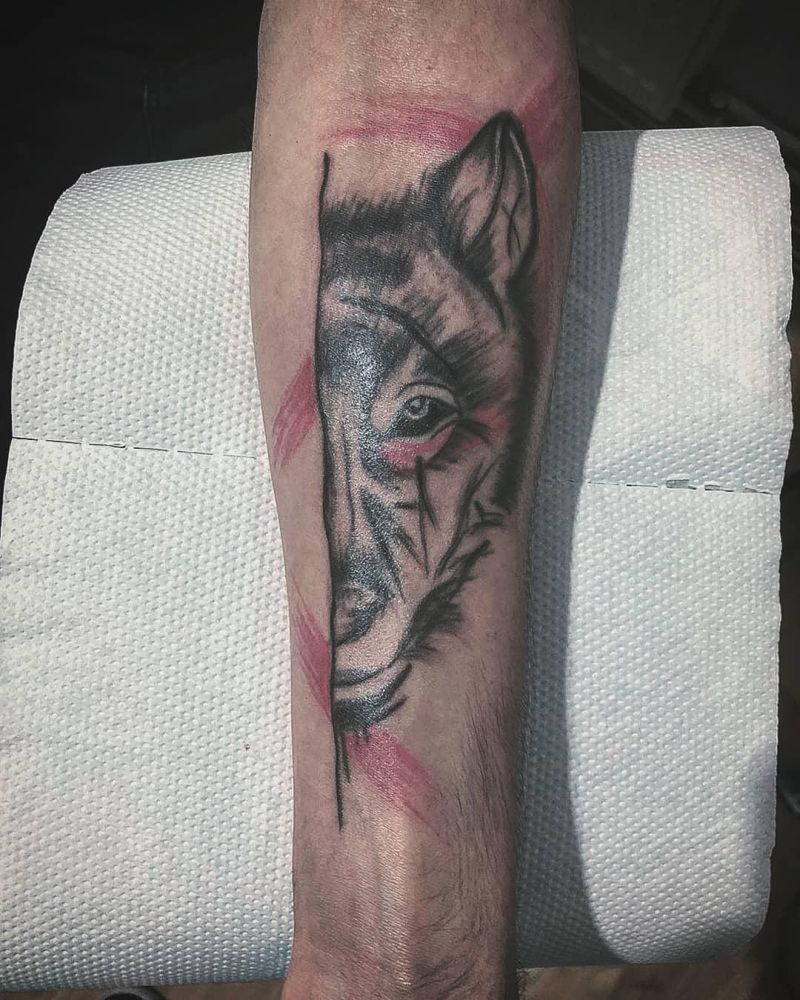 30 Unique Half Wolf Tattoos You Must Love