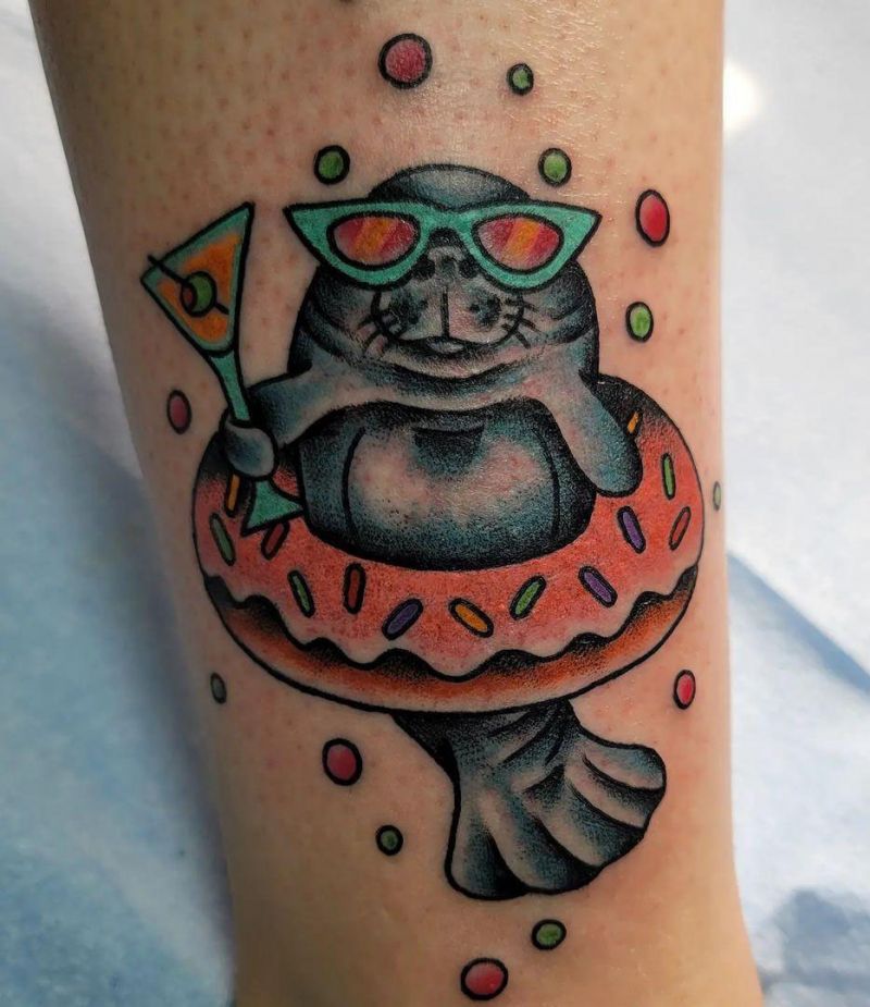 30 Cute Manatee Tattoos You Must Love