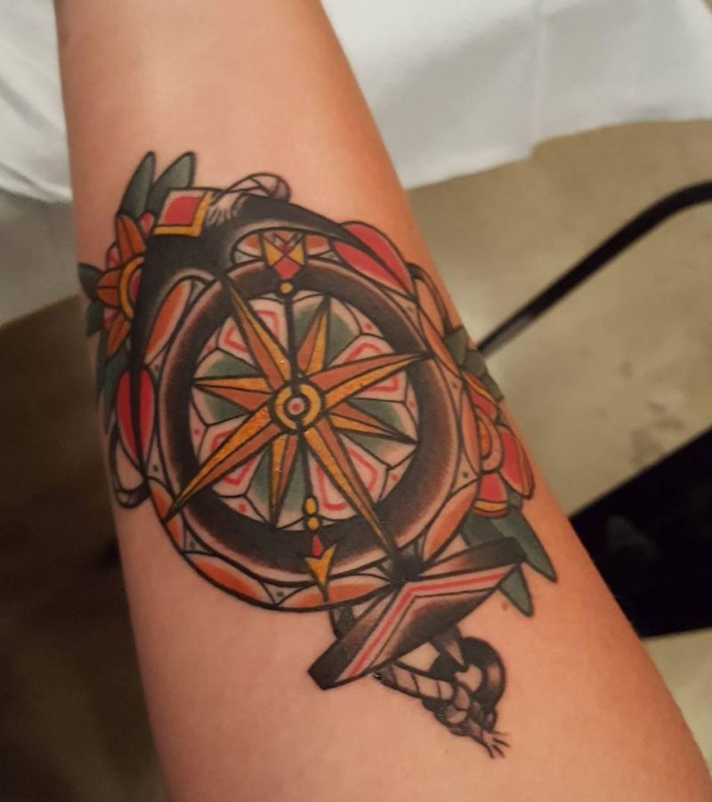 30 Unique Anchor and Compass Tattoos Just For You