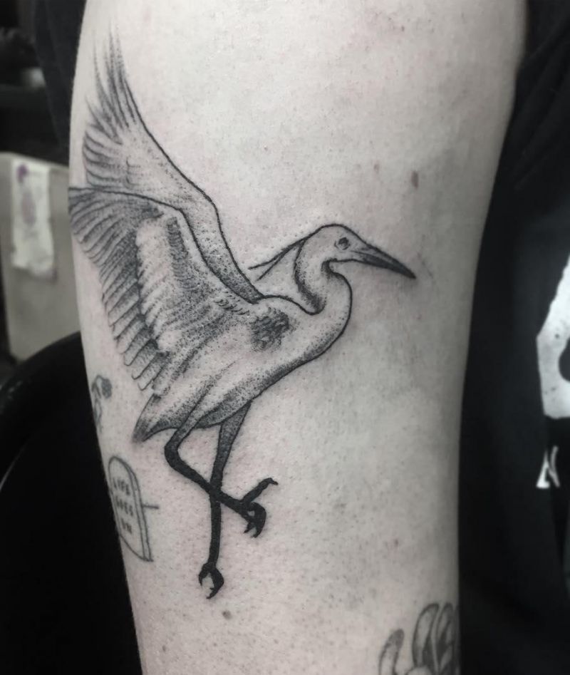 30 Pretty Egret Tattoos You Must Love